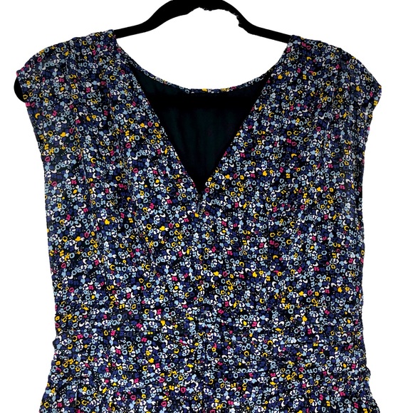 VTG Style eShakti Cottagecore Floral Print Maxi Dress, Pleated Waist, Zipper S8 - Picture 6 of 13